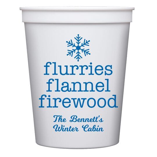 Flurries Flannel Firewood Stadium Cups